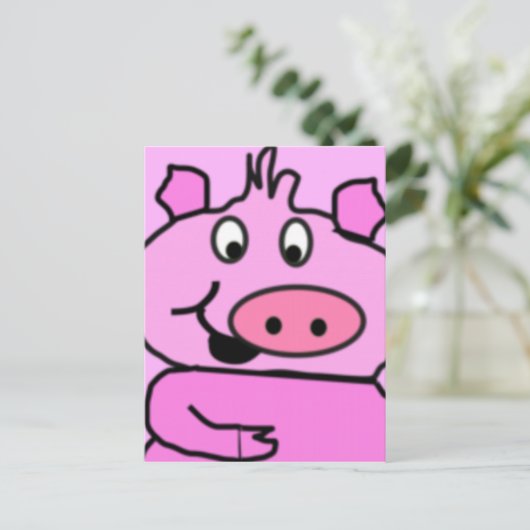 Gezeichnet Schweinegesicht Postkarte (Stehend Vorderseite)