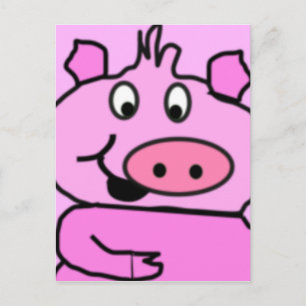 Gezeichnet Schweinegesicht Postkarte