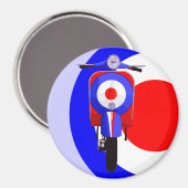Gezeichnet Scooter auf halber Mod-Ziel Magnet (Vorderseite/Rückseite)