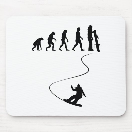 Gezeichnet Snowboard mit einfacher Evolution 1 Mousepad (Vorne)