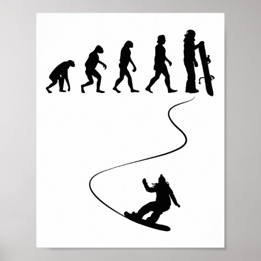 Gezeichnet Snowboard mit einfacher Evolution 1 Poster (Vorne)