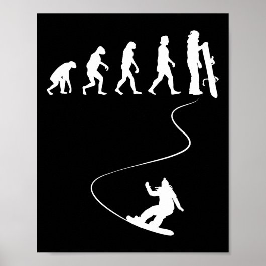 Gezeichnet Snowboard mit einfacher Evolution Poster (Vorne)
