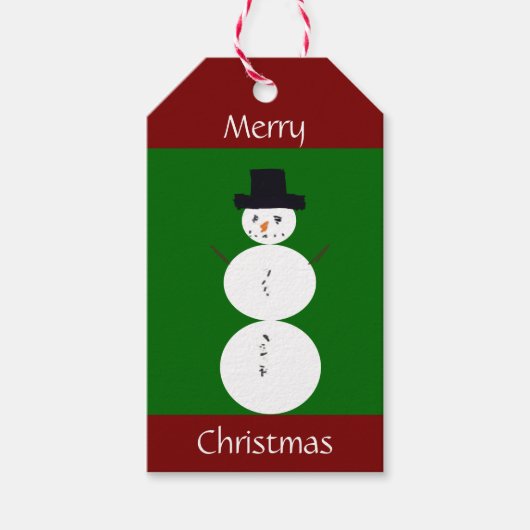 Gezeichnet Snowman Geschenkanhänger (Vorderseite)