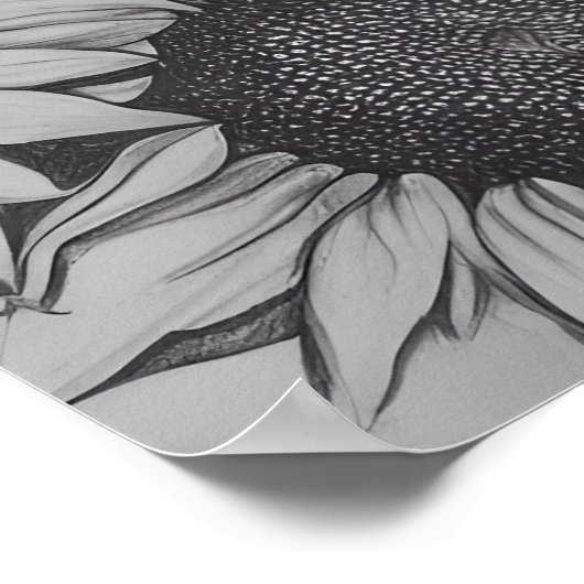 Gezeichnet Sonnenblumen Poster (Ecke)