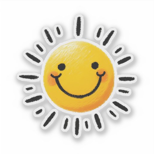 Gezeichnet Sun Aufkleber (Vorderseite)