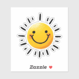 Gezeichnet Sun Aufkleber