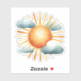 Gezeichnet Sun Aufkleber