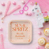 Gezeichnet Sun und Spritz Bachelorette Weekend Par Pappteller (Party)