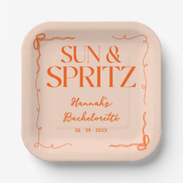 Gezeichnet Sun und Spritz Bachelorette Weekend Par Pappteller