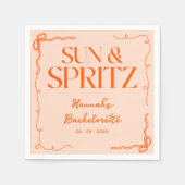 Gezeichnet Sun und Spritz Bachelorette Weekend Par Serviette (Vorderseite)