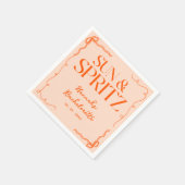 Gezeichnet Sun und Spritz Bachelorette Weekend Par Serviette (Ecke)