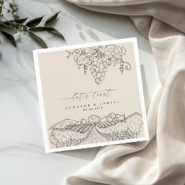 Gezeichnet Weingut Toast Hochzeit Toast Toskana Serviette