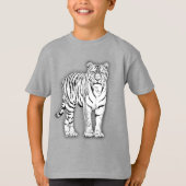 Gezeichnet weißer Tiger T-Shirt (Vorderseite)