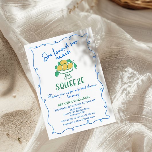 Gezeichnet Whimsical Main Squeeze Lemon Brautparty Einladung