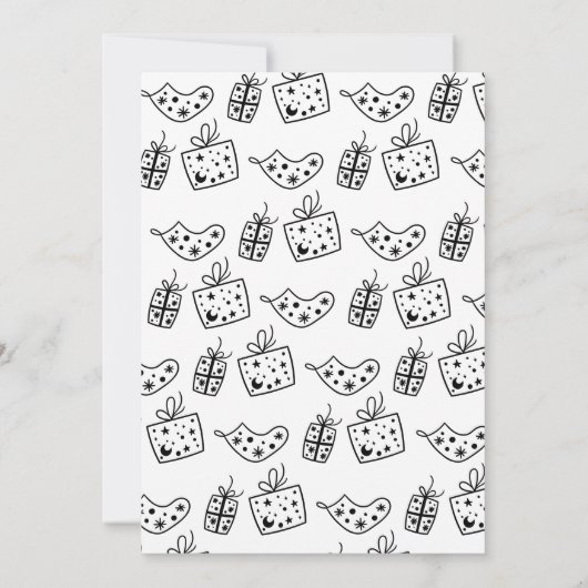 Gezeichnet White Elephant Geschenk Austausch Weihn Einladung (Rückseite)