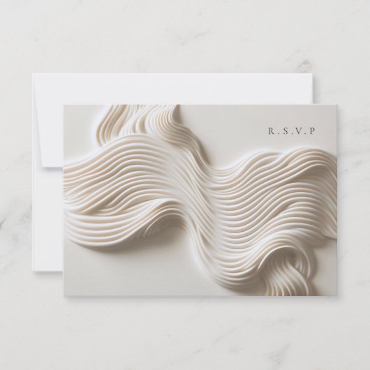gezeichnete Auswahl an Elfenbein-Hochzeitessen UAW RSVP Karte (Vorderseite)