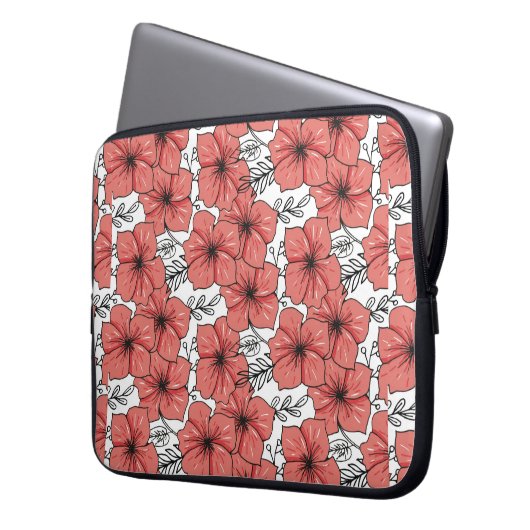 gezeichnete Blume in hellen Farben Laptopschutzhülle (Vorderseite Links)
