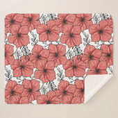 gezeichnete Blume in hellen Farben Sherpadecke (Vorderseite (Horizontal))