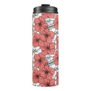gezeichnete Blume in hellen Farben Thermosbecher