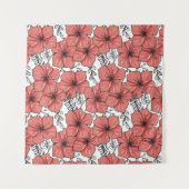 gezeichnete Blume in hellen Farben Wandteppich (Vorderseite (Horizontal))