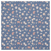 Gezeichnete Blumen auf Blau Stoff (Muster)