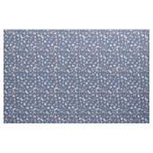 Gezeichnete Blumen auf Blau Stoff (Fat Quarter (45,7 x 55,9 cm))