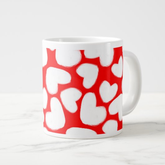 Gezeichnete Herzen 2014 Jumbo-Tasse (Vorderseite Rechts)