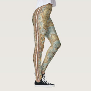 Gezeichnete Karte der Bedrängnisses Vintage Antik Leggings