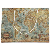 Gezeichnete Karte der Bedrängnisses Vintage Antike Große Geschenktüte (Vorderseite)