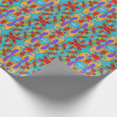 Gezeichnete Mosaikfliesen mit Love Bird-Thema Geschenkpapier (Ecke)