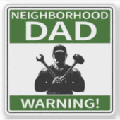 Gezeichnete Nachbarschaft Vater Aufkleber (Vorderseite)