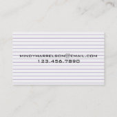 Gezeichnete Papierindexkarte Visitenkarte (Rückseite)