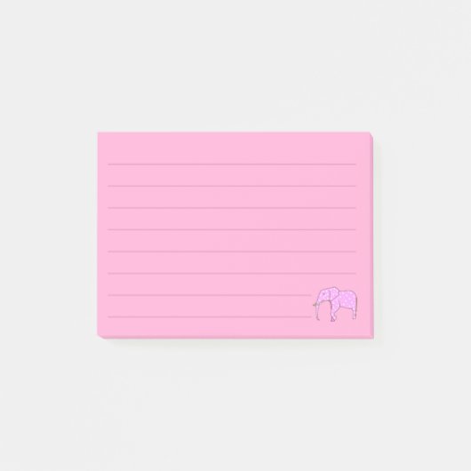 Gezeichnete weiße Tupfen-rosa Post-it Klebezettel (Vorderseite)