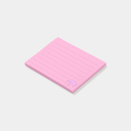 Gezeichnete weiße Tupfen-rosa Post-it Klebezettel (angewinkelt)