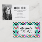 Gezeichneter aquamariner Zickzack des Telefonnummerkarte (Vorne/Hinten)