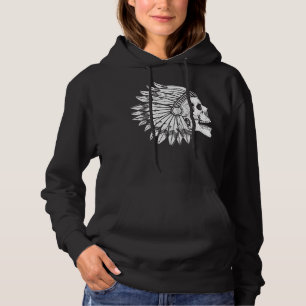 Gezeichneter indischer Schädel im Häuptlingskopfsc Hoodie