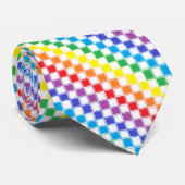 Gezeichneter karierter Regenbogen und Weiß Krawatte (Gerollt)