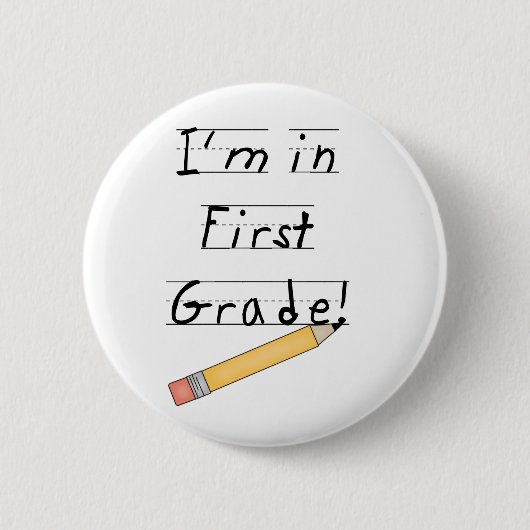 Gezeichneter Papier-und Bleistift-erster Grad Button (Vorderseite)