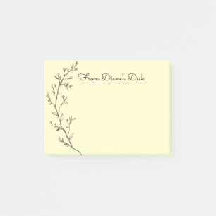 Gezeichnetes Blumendesign Post-it Klebezettel