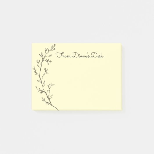 Gezeichnetes Blumendesign Post-it Klebezettel (Vorderseite)
