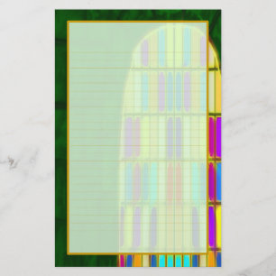 Gezeichnetes Briefpapier des Schloss-Fenster-II