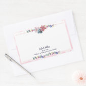 Gezeichnetes Buchzeichen für den Farbrosa-Autor Rechteckiger Aufkleber (Umschlag)