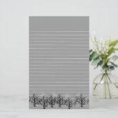 Gezeichnetes Grau mit Grenze der toten Bäume Briefpapier (Stehend Vorderseite)