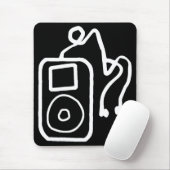 Gezeichnetes iPod schwarzes Mousepad (Mit Mouse)