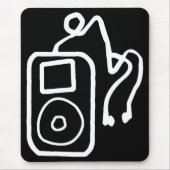 Gezeichnetes iPod schwarzes Mousepad (Vorne)
