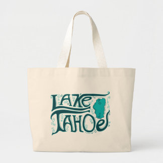 Gezeichnetes Logo Lake Tahoe Hand Jumbo Stoffbeutel