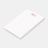 Gezeichnetes mit Monogramm rosa u. Weiß Post-it Klebezettel (angewinkelt)