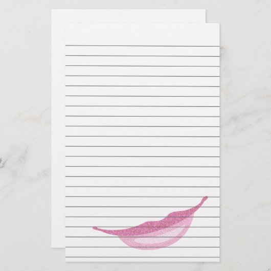 Gezeichnetes Papier mit Lächeln im Glittery Rosa (Vorne/Hinten)