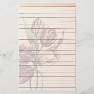 Gezeichnetes Papier mit Tulpen