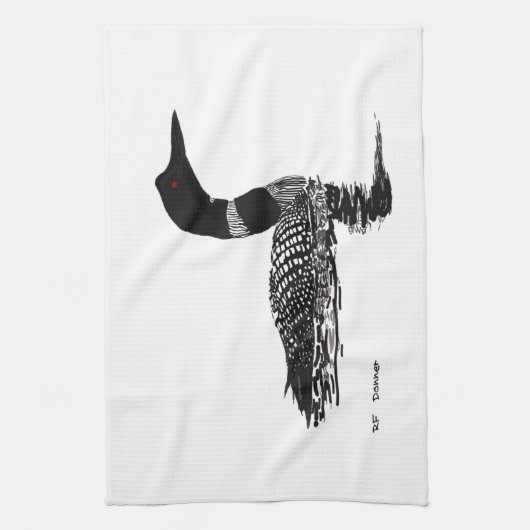 Gezeichnetes Setstück des Loon Hand Küchentuch (Vertikal)